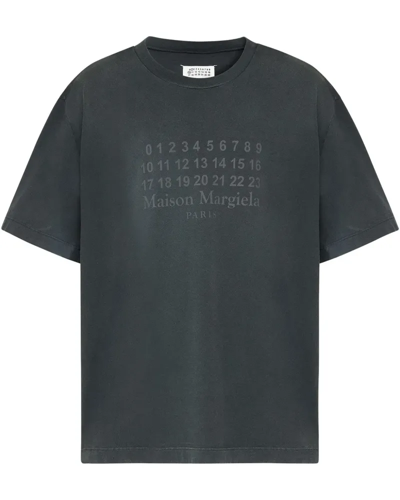 Maison Margiela T-Shirt mit Logo-Print - Grau Grau