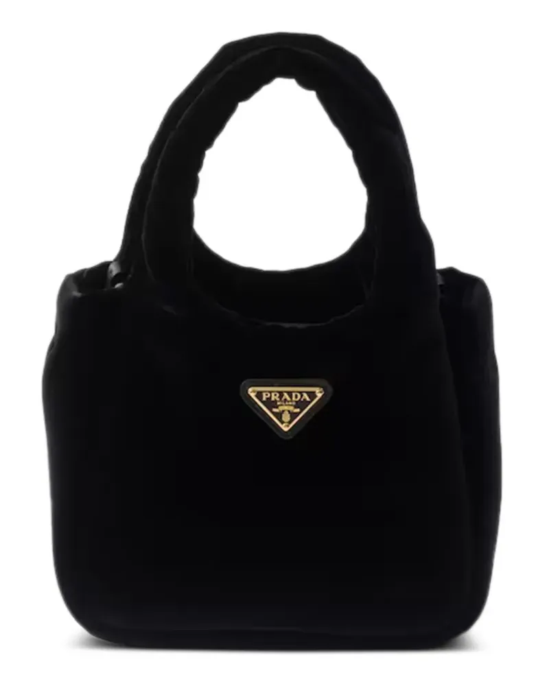 Prada mini logo-plaque tote bag - Schwarz Schwarz