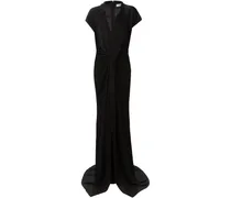 draped evening gown - Schwarz
