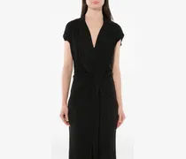 draped evening gown - Schwarz