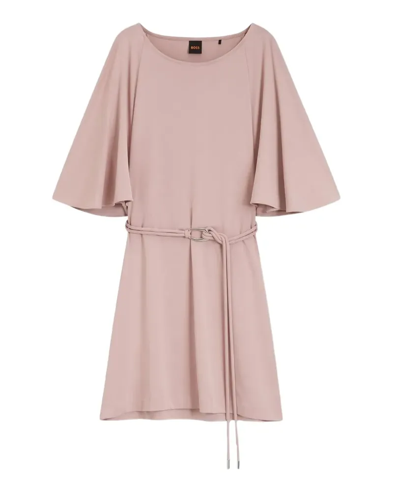 HUGO BOSS belted jersey dress with cape-style detail - Rosa Rosa