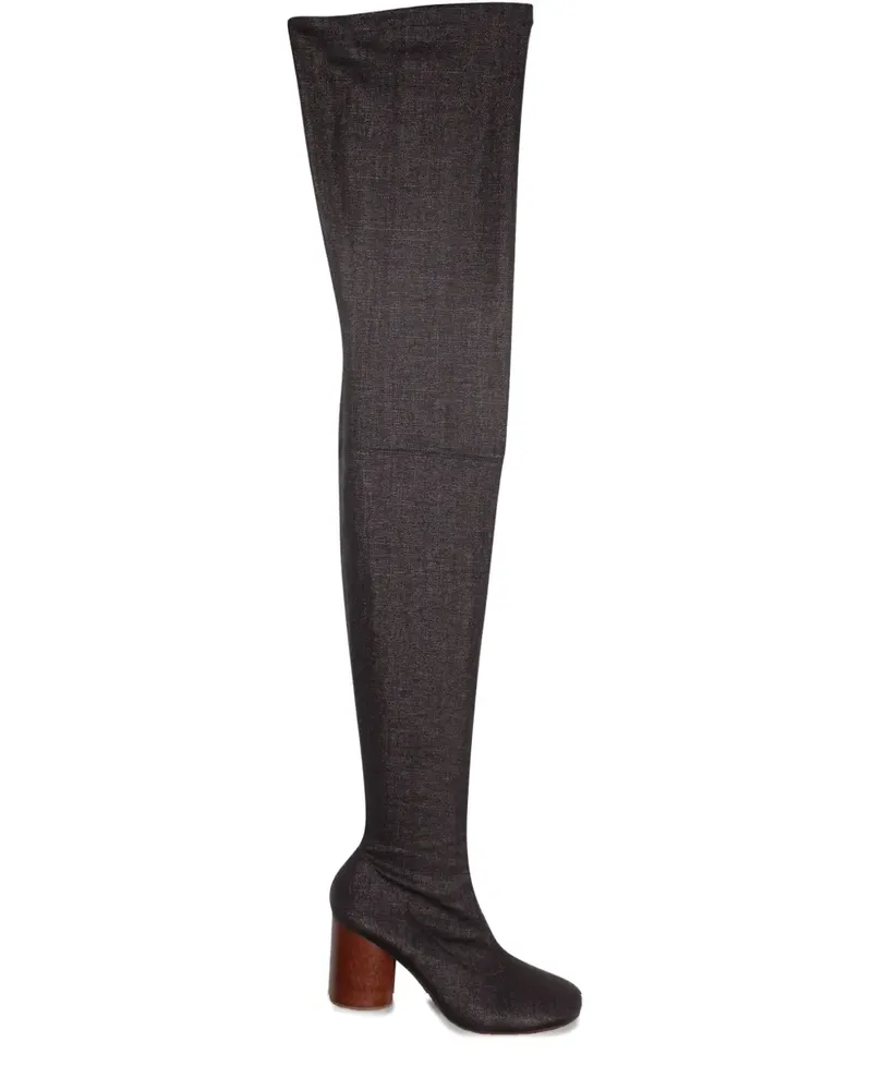 Maison Margiela mid-thigh canvas boots - Grau Grau