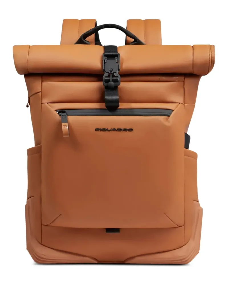 Piquadro water-resistant roll-top backpack - Braun Braun