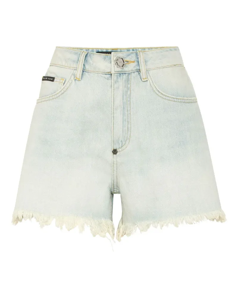 Philipp Plein Shorts mit Fransensaum - Blau Blau