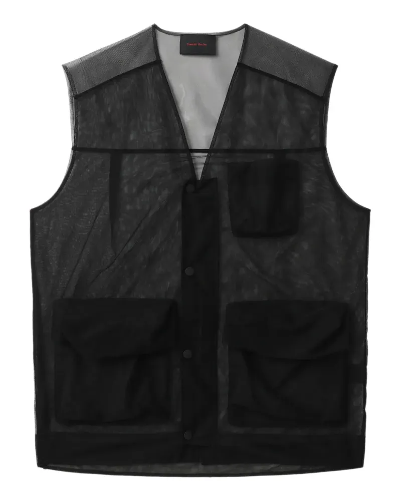 Simone Rocha Semi-transparente Weste - Schwarz Schwarz