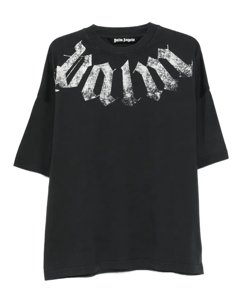 Palm Angels Big Neck Logo printed T-shirt - Schwarz Schwarz