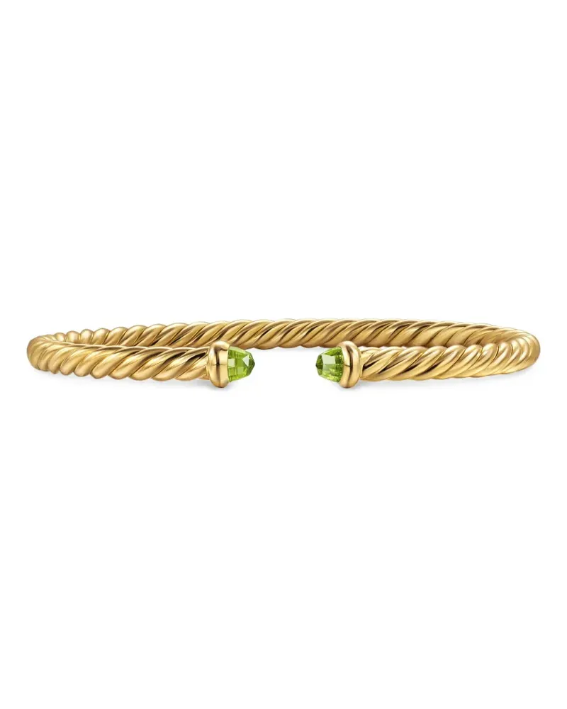 David Yurman 18kt Cablespira Gelbgoldarmspange mit Peridot Gold