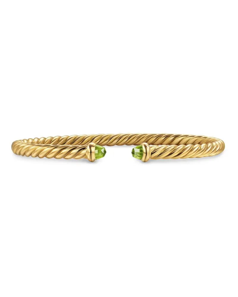 David Yurman 18kt Cablespira Gelbgoldarmspange mit Peridot Gold
