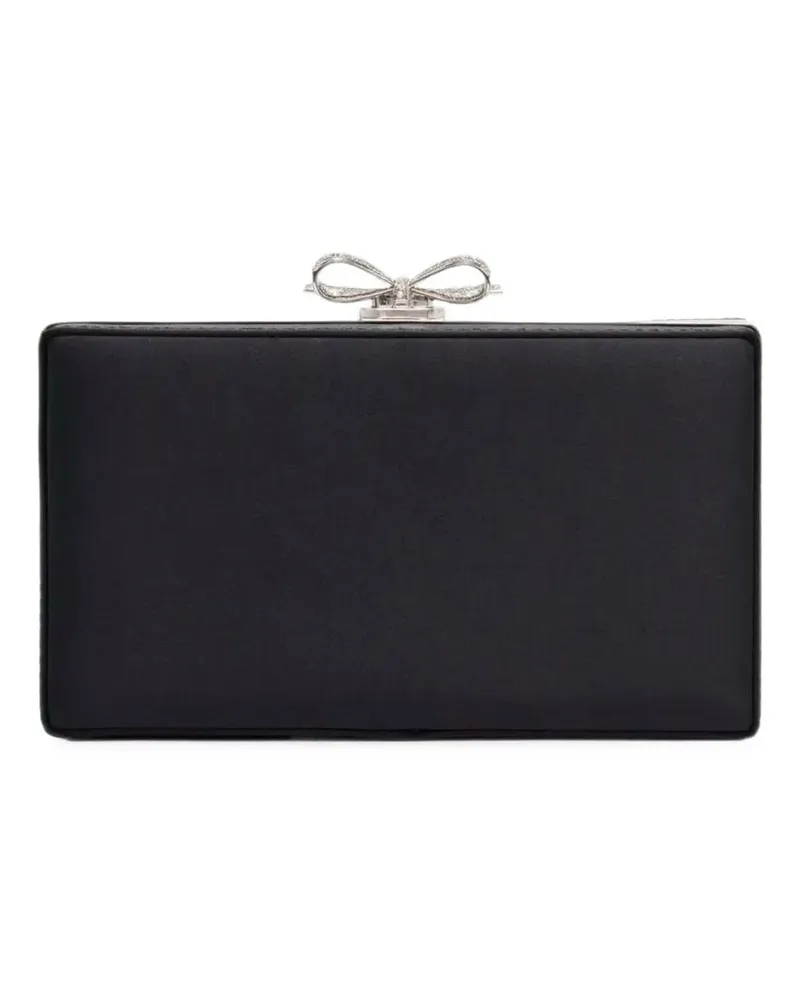 Self-Portrait crystal-embellished bow clutch bag - Schwarz Schwarz