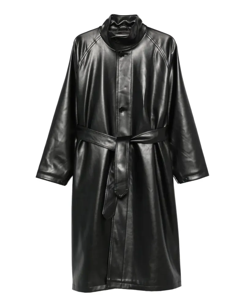 FRANKIE Shop Calen belted faux-leather coat - Schwarz Schwarz