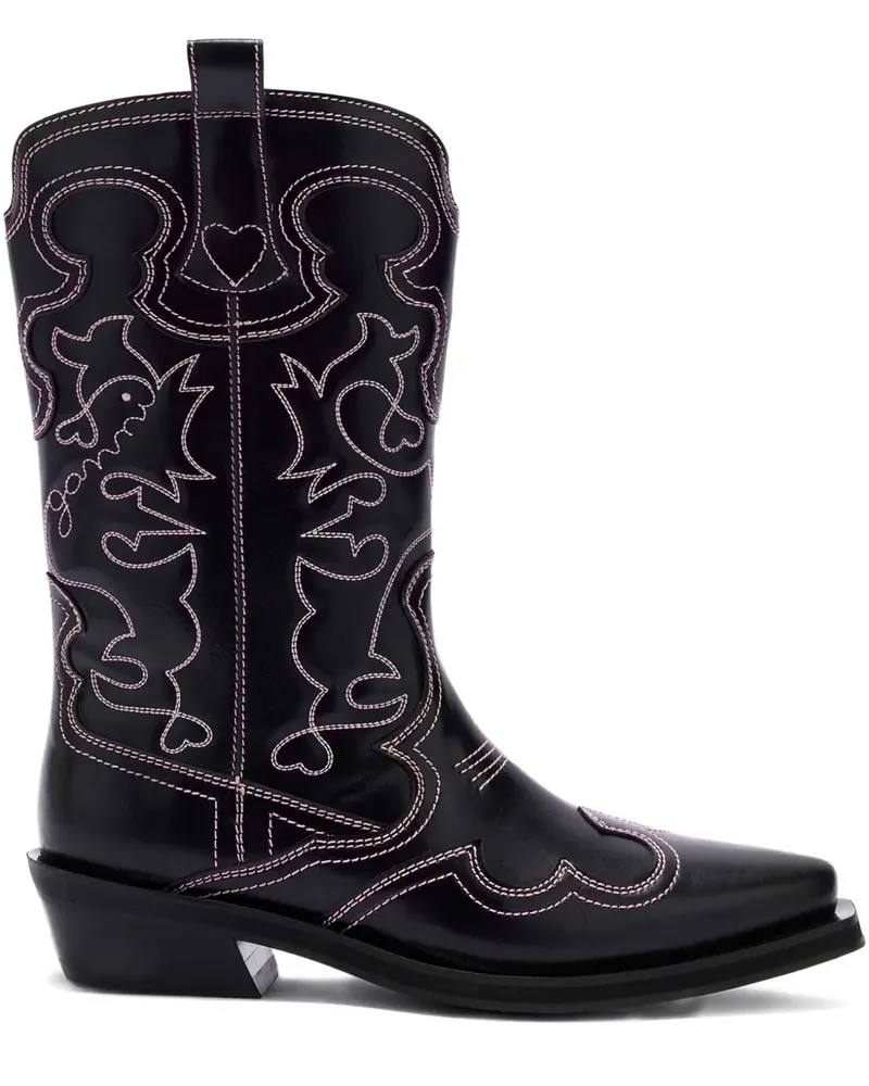 Ganni Stiefel mit spitzer Kappe - Schwarz Schwarz