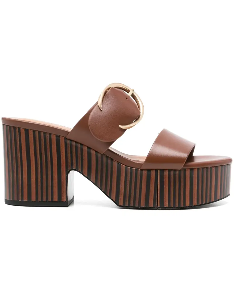 Robert Clergerie Chance Mules 80mm - Braun Braun