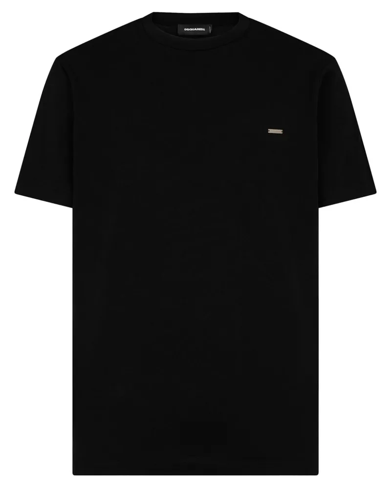 Dsquared2 T-Shirt mit Logo-Schild - Schwarz Schwarz
