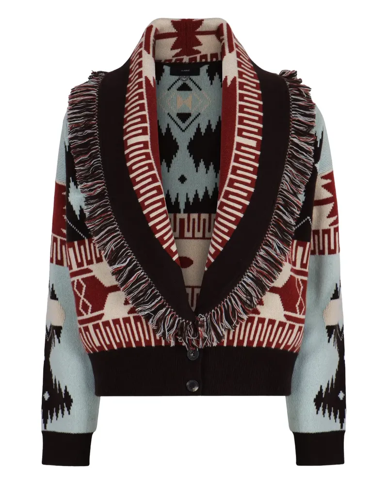 Alanui jacquard fringe cardigan - Blau Blau