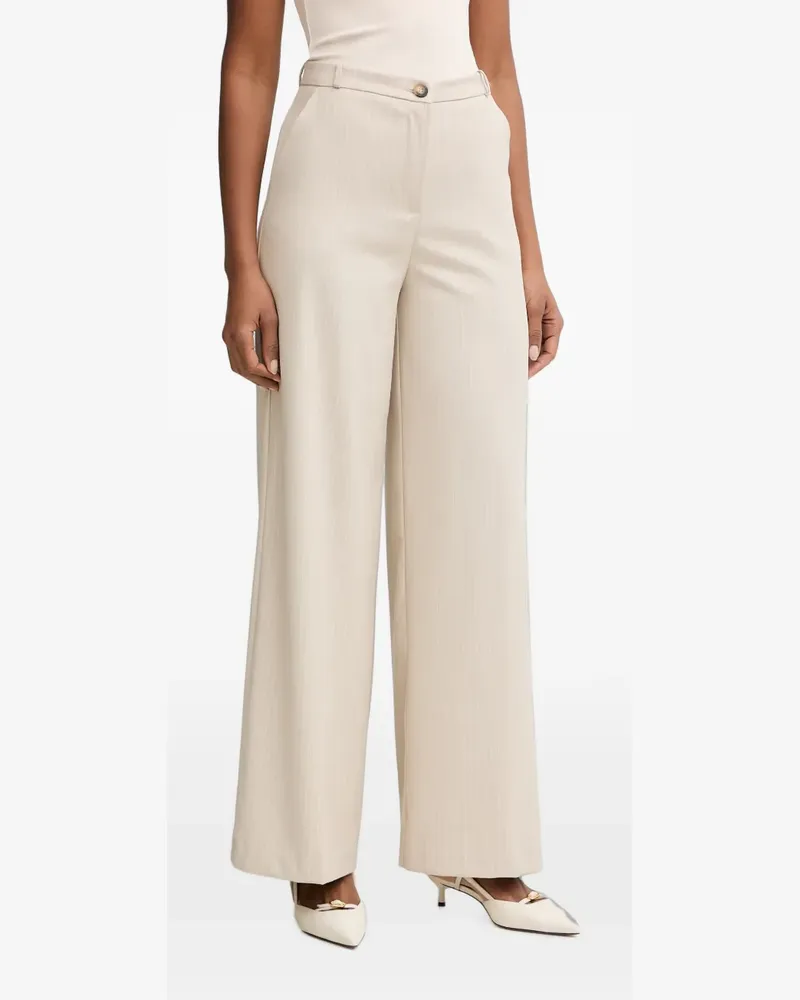 HAVEONE pinstripe-pattern wide-leg trousers - Nude Nude