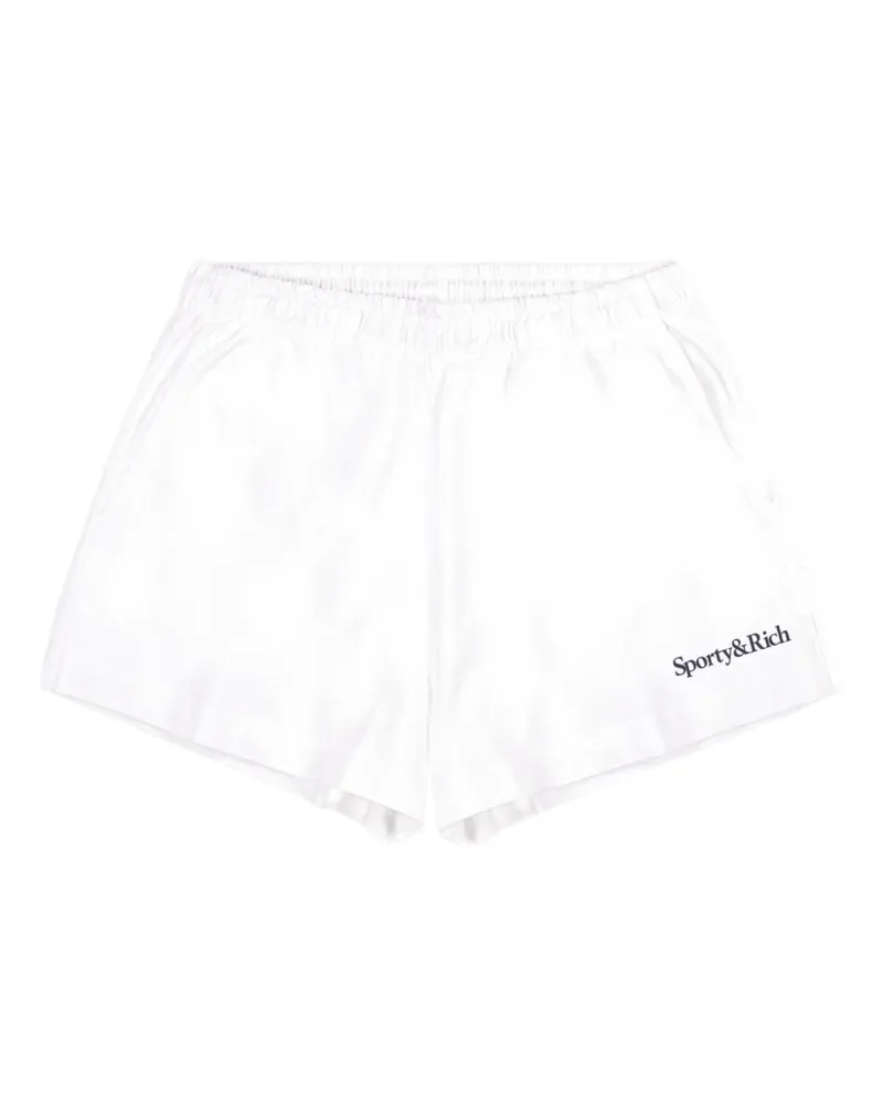 SPORTY & RICH Shorts mit Logo-Stickerei - Weiß Weiß