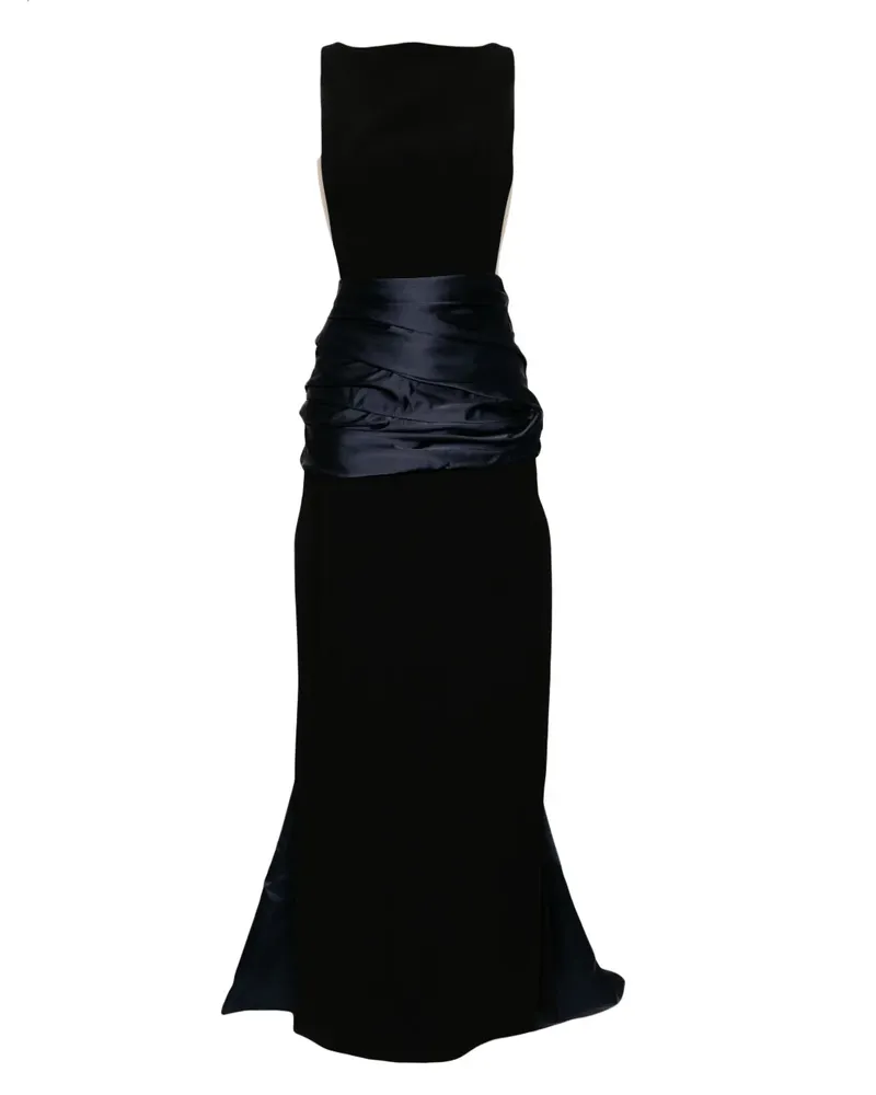 Isabel Sanchís Semi-transparentes Abendkleid mit U-Ausschnitt - Blau Blau