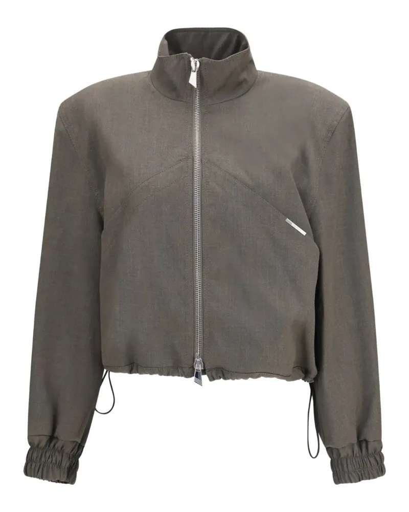 ATTICO high-neck zip-up bomber jacket - Grau Grau