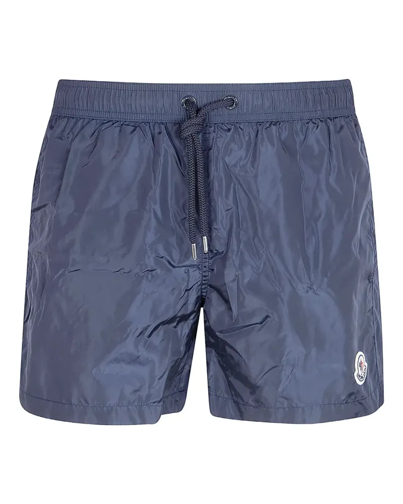 Moncler logo-patch drawstring swim shorts - Blau Blau