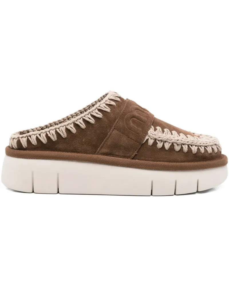 Mou Plateau-Mules aus Wildleder 45mm - Braun Braun