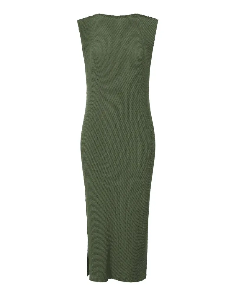 Issey Miyake Rhombus pleated sleeveless midi dress - Grün Grün
