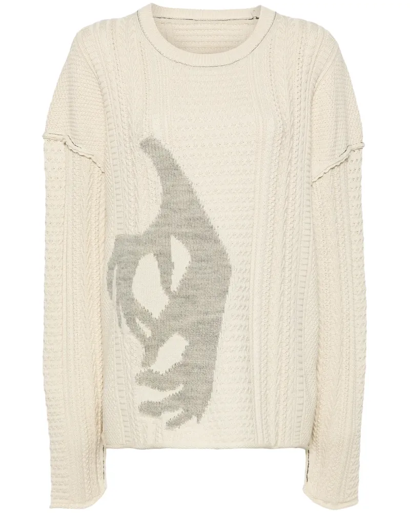 Yohji Yamamoto Grob gestrickter Pullover - Weiß Weiß