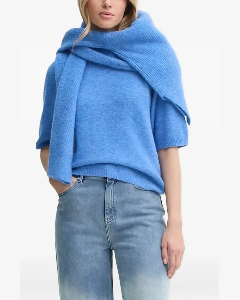 Gestuz Gerippter Rollkragenpullover - Blau Blau