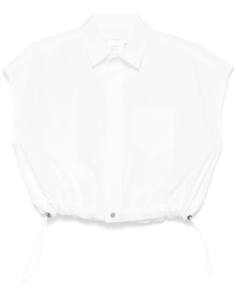 Sacai Hemd mit Logo-Stickerei - Weiß Weiß
