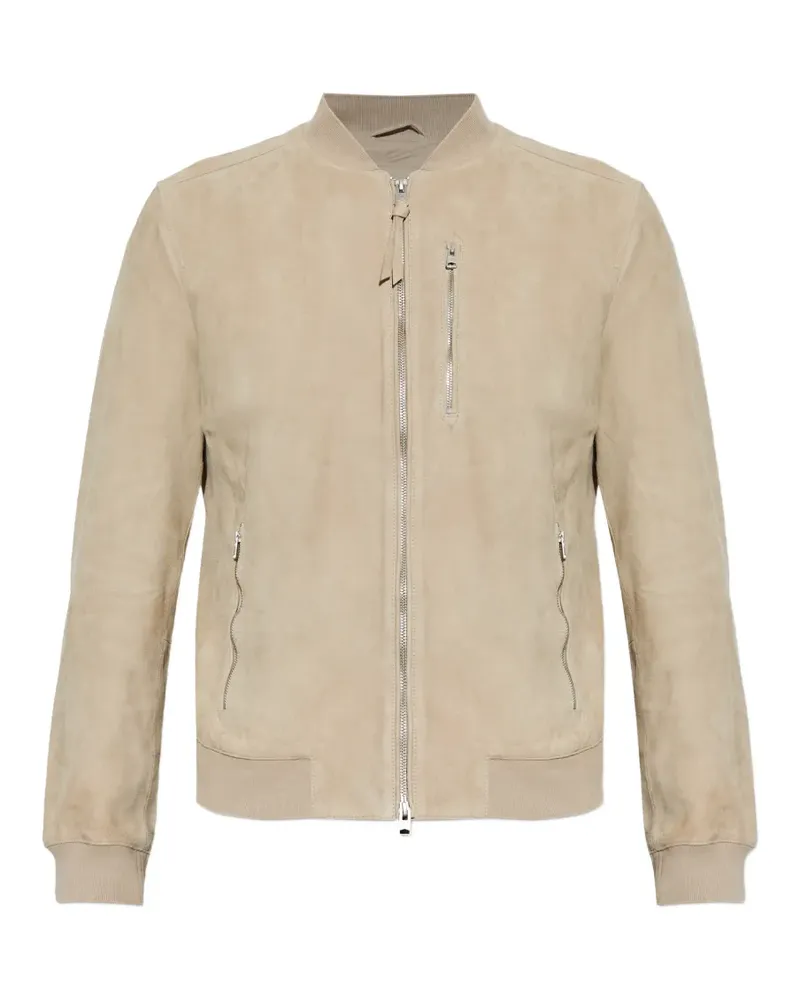 AllSaints Lederjacke mit Reißverschluss - Nude Nude