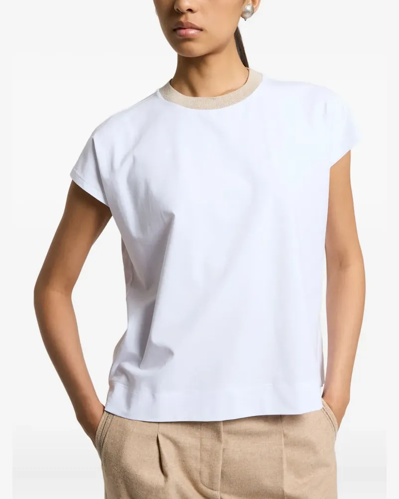 Peserico T-Shirt mit rundem Ausschnitt - Weiß Weiß