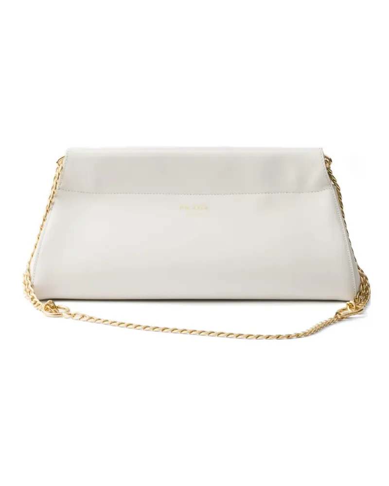 Prada Enchaîné Schultertasche mit Kettenriemen - Weiß Weiß