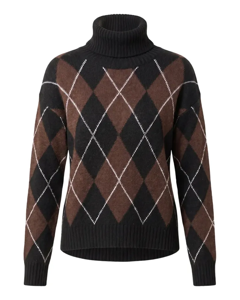 Aniye By Rollkragenpullover mit Argyle-Muster - Schwarz Schwarz