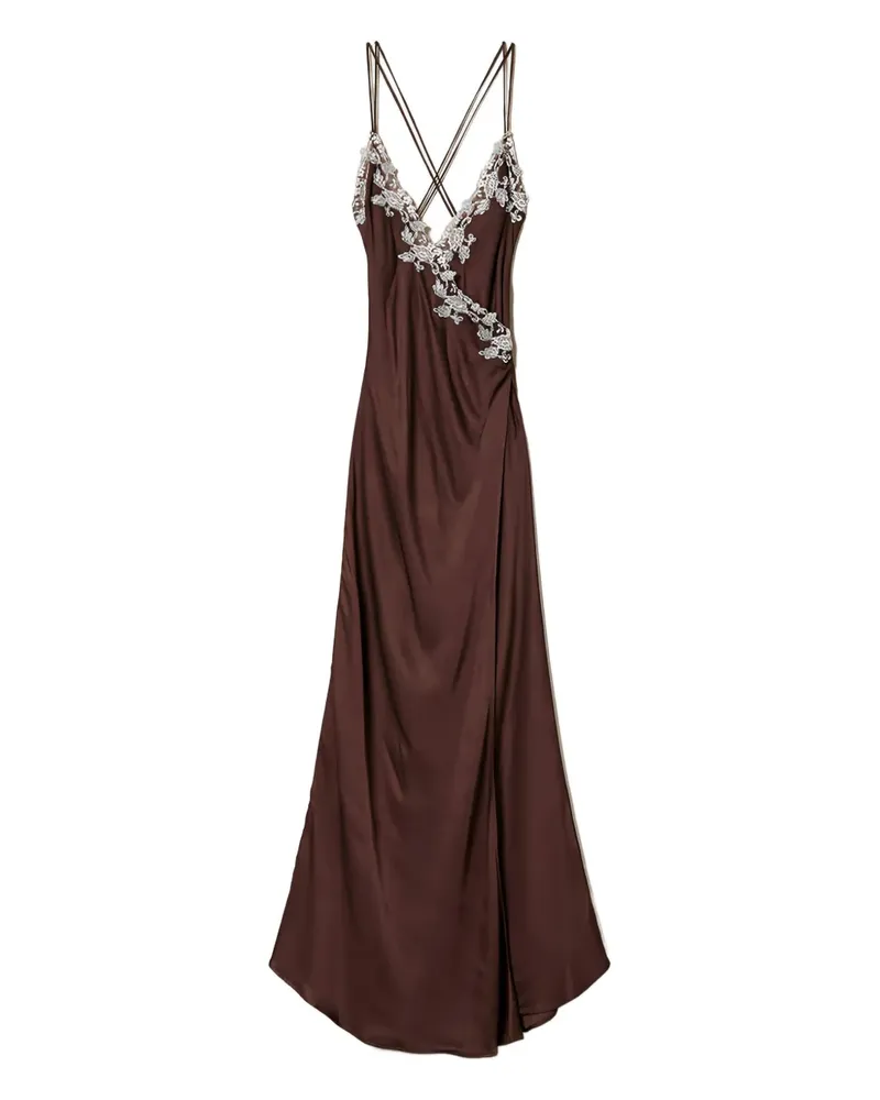 Twin-Set lace-embellished satin slip - Braun Braun