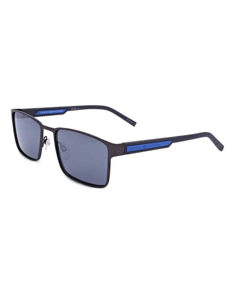 Tommy Hilfiger Matte Sonnenbrille mit eckigem Gestell - Schwarz Schwarz