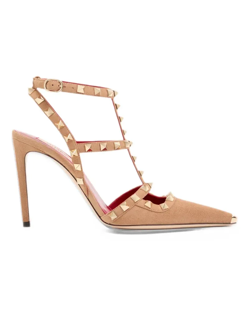 Valentino Garavani Rockstud suede pumps 100mm - Nude Nude