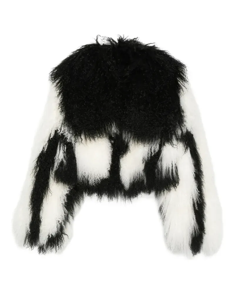 ATTICO patterned shearling jacket - Schwarz Schwarz