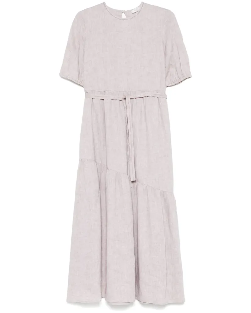 Peserico Midikleid mit Punto Luce-Kette - Nude Nude