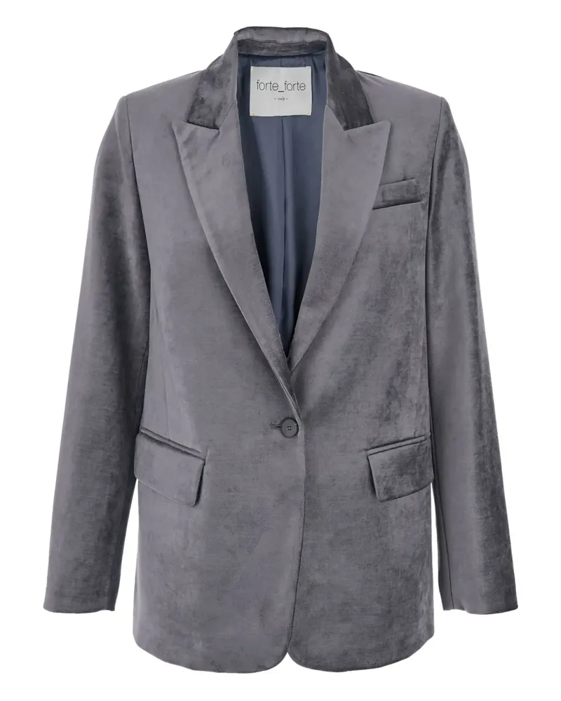 forte_forte Einreihiges Sakko aus Samt - Grau Grau