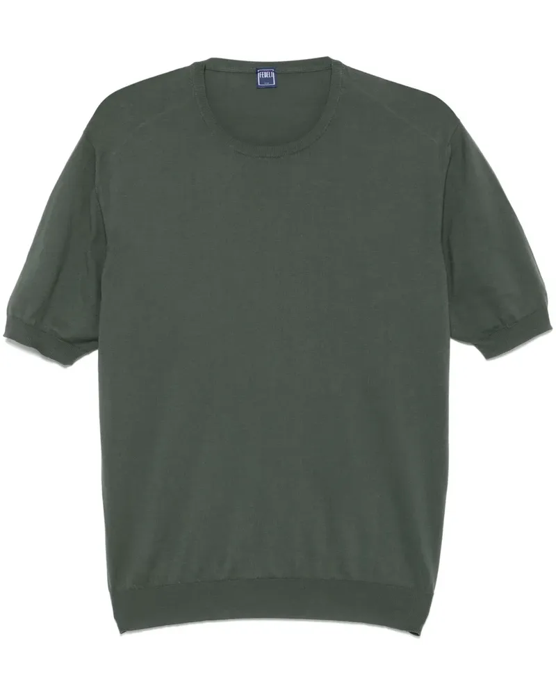 Fedeli Fein gestricktes T-Shirt - Grün Grün