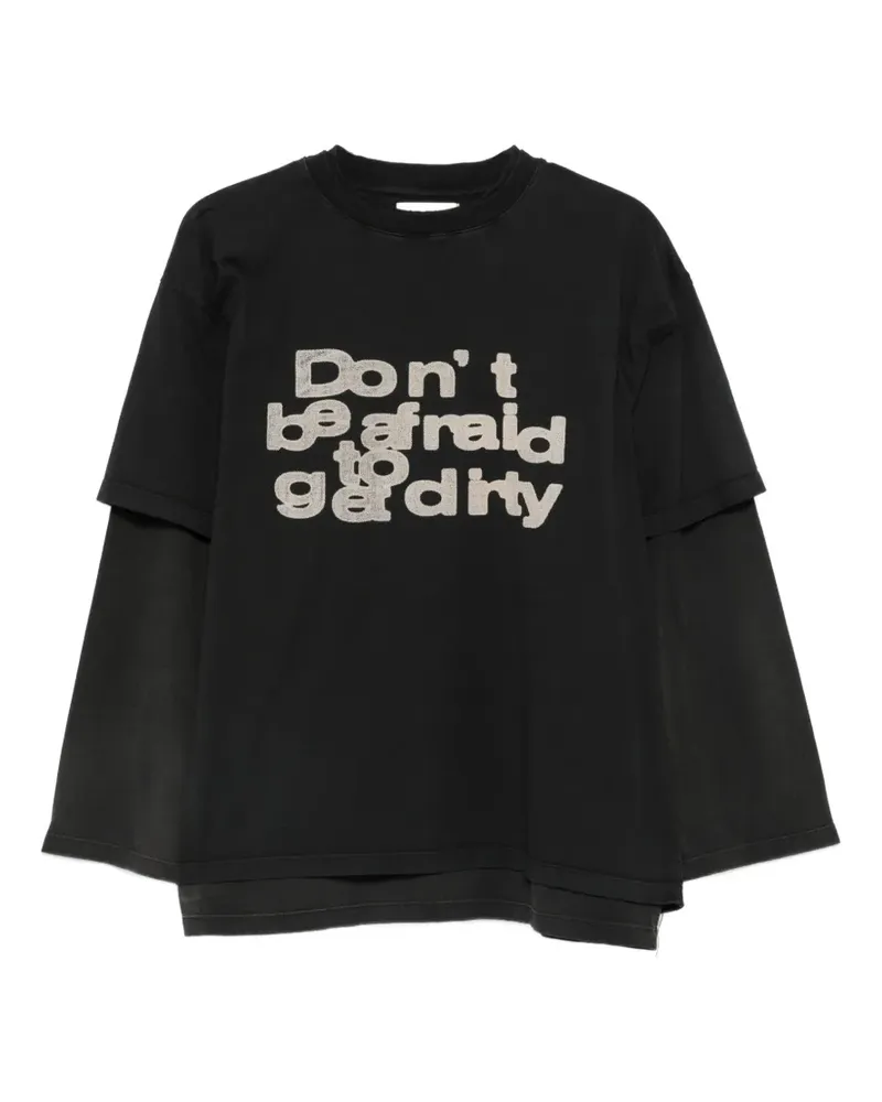 PAURA Zeno T-Shirt im Layering-Look - Schwarz Schwarz