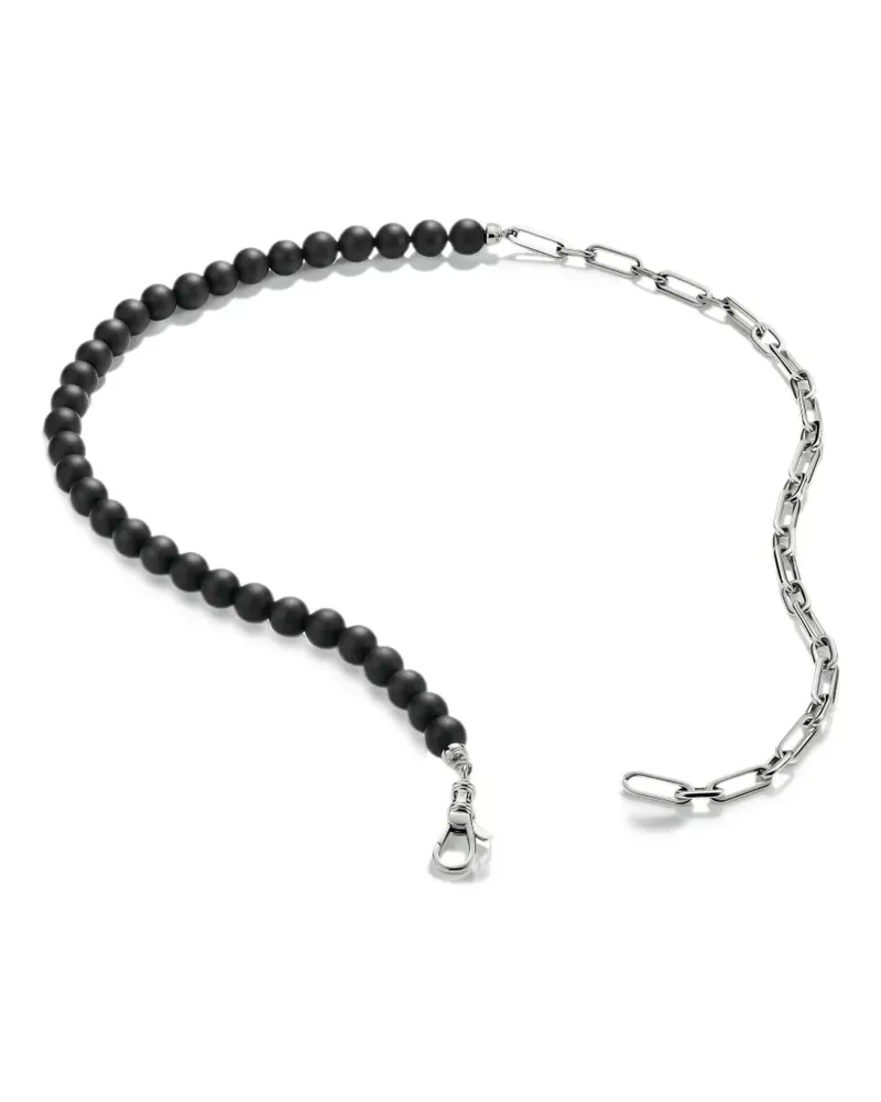 Thomas Sabo obsidian beads necklace - Silber Silber