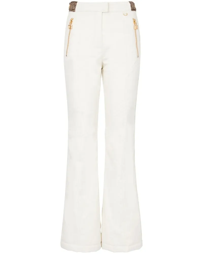Balmain Skihose mit Monogrammstreifen - Weiß Weiß