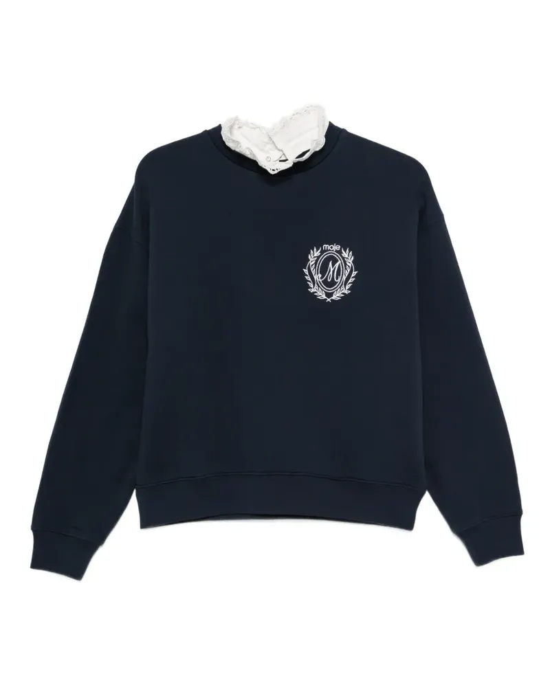 Maje Sweatshirt mit Logo-Stickerei - Blau Blau