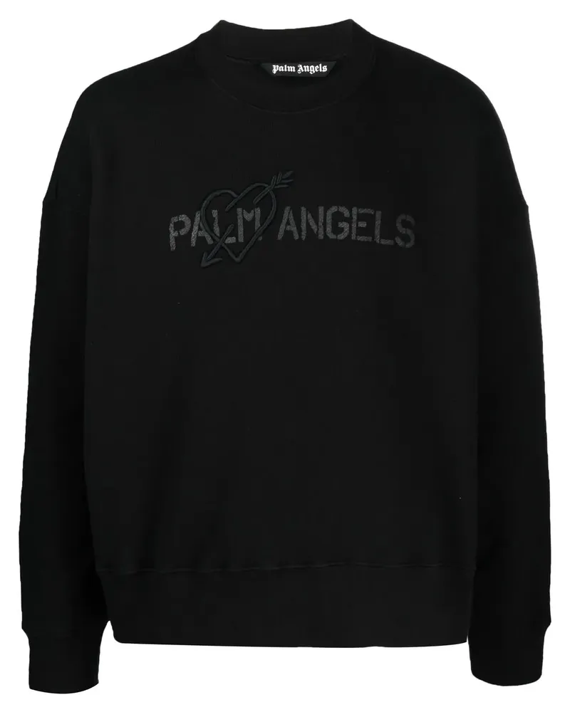 Palm Angels Sweatshirt mit Logo-Print - Schwarz Schwarz