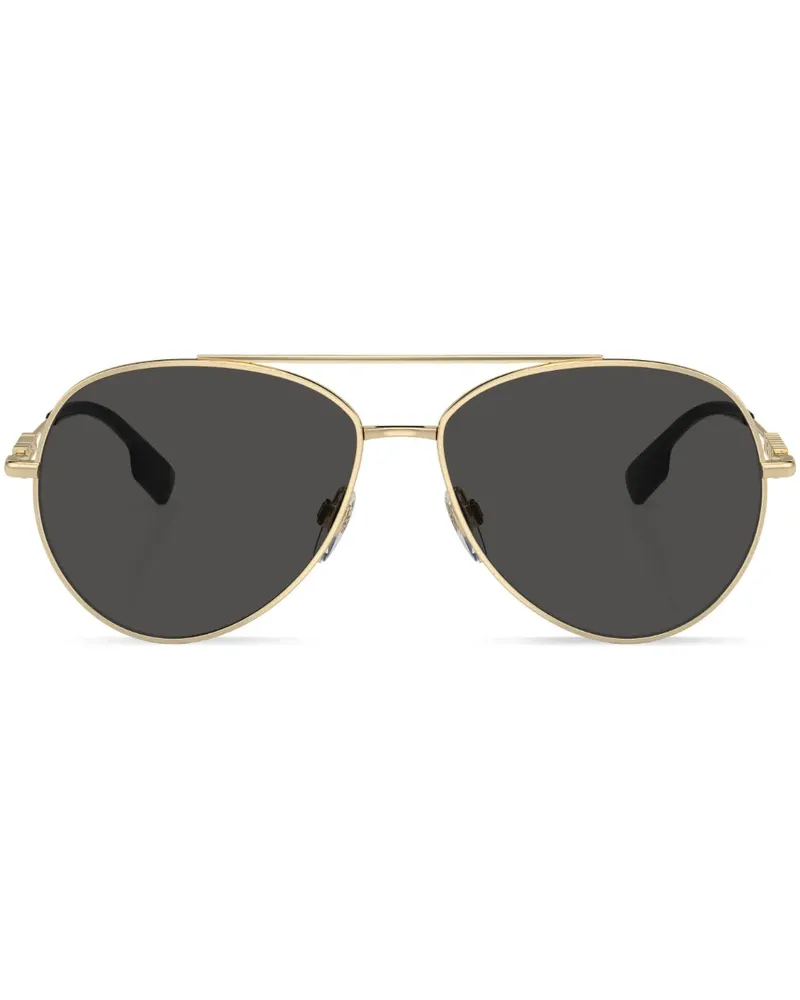 Burberry Pilotenbrille mit Logo-Schild - Gold Gold