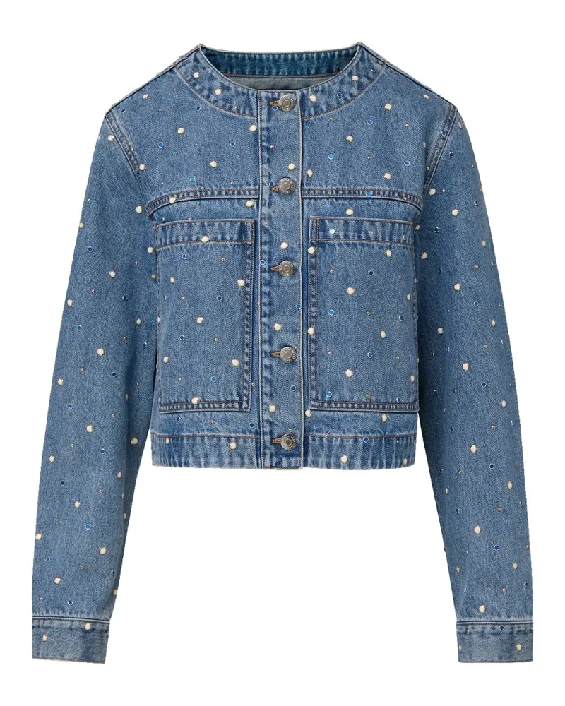 Veronica Beard Lowry bezel-stud denim jacket - Blau Blau
