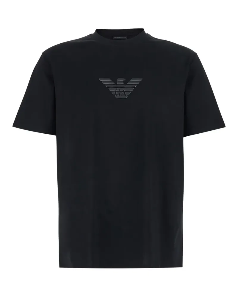 Emporio Armani T-Shirt mit Logo-Applikation - Schwarz Schwarz