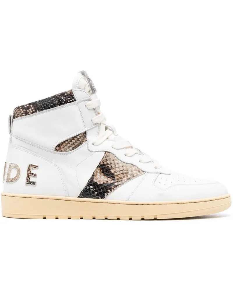 RHUDE High-Top-Sneakers mit Kontrasteinsätzen - Weiß Weiß