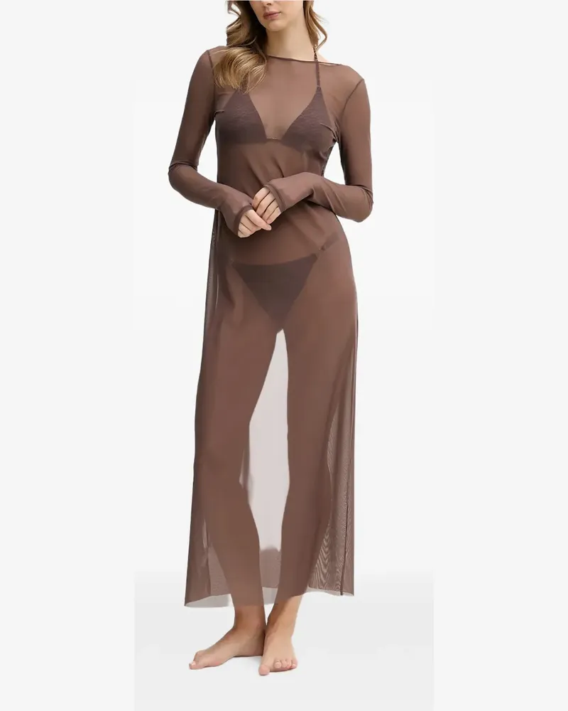 bond-eye Gisele Midikleid mit langen Ärmeln - Braun Braun