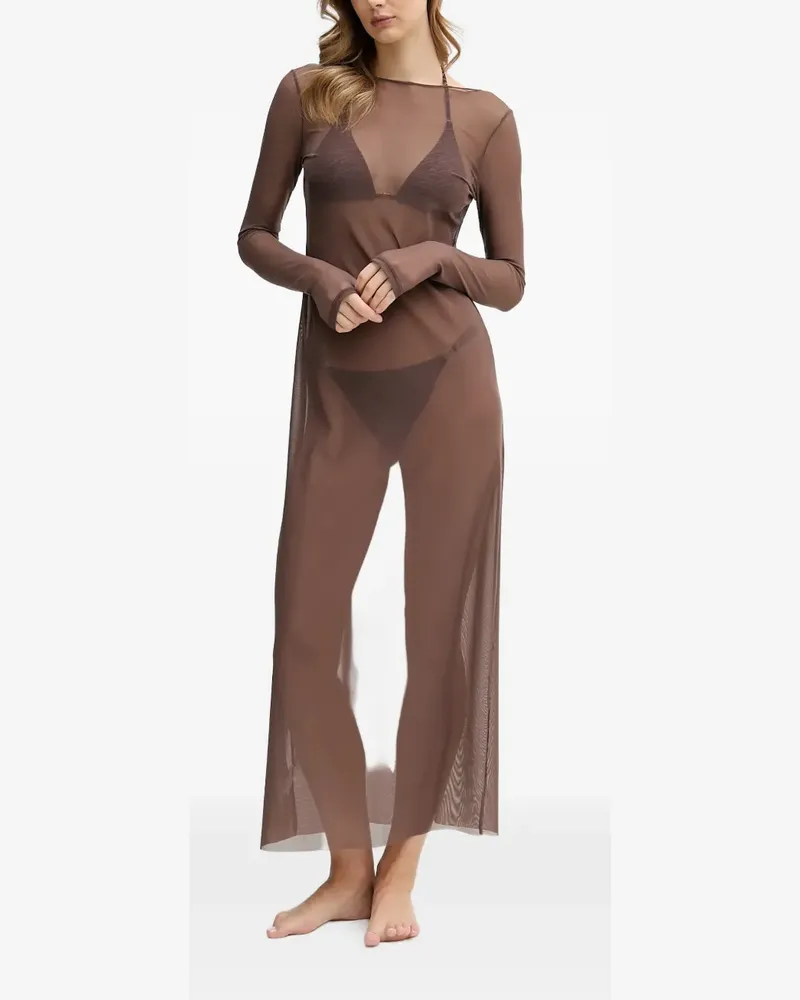 bond-eye Gisele long-sleeved midi dress - Braun Braun